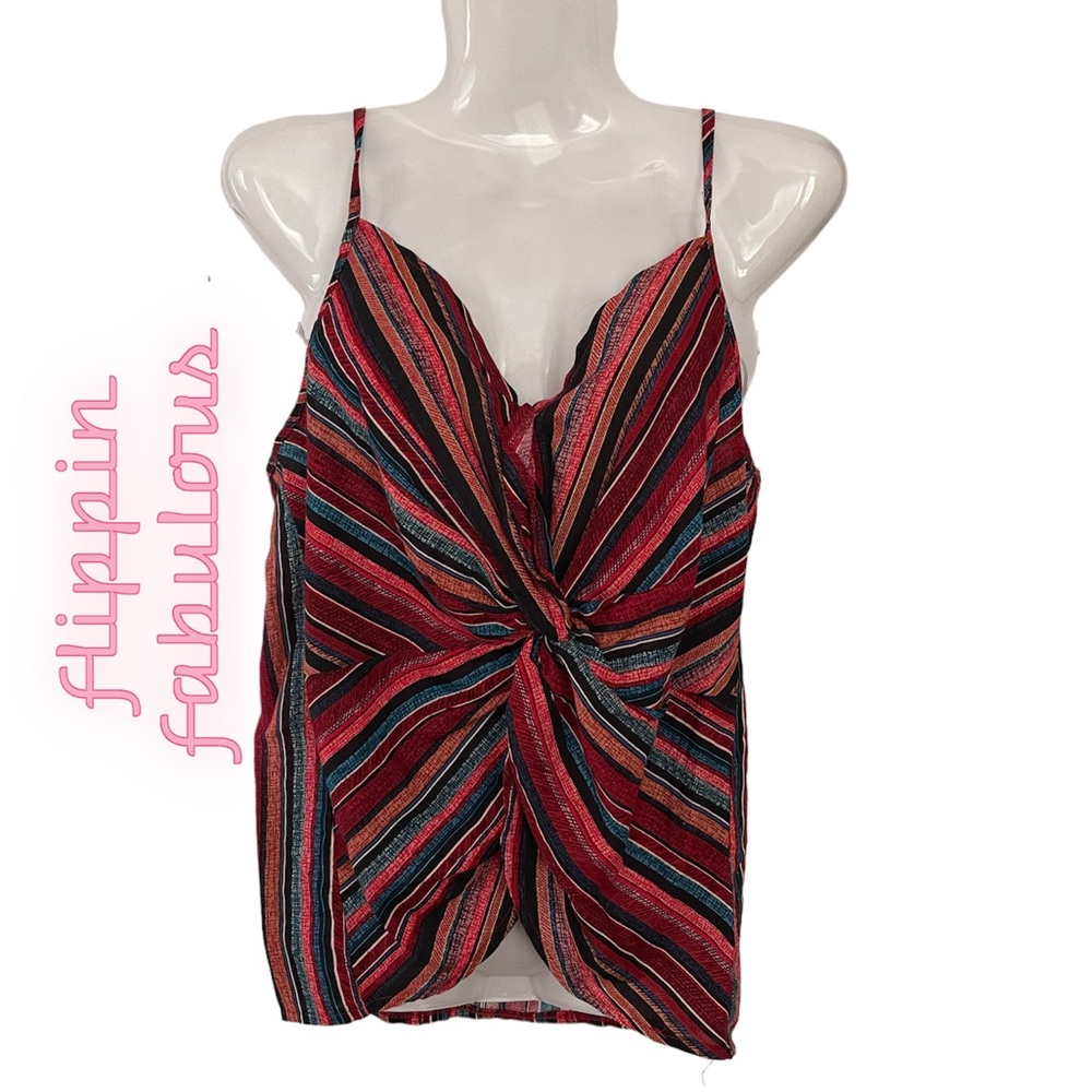 Shein~ striped crop tank